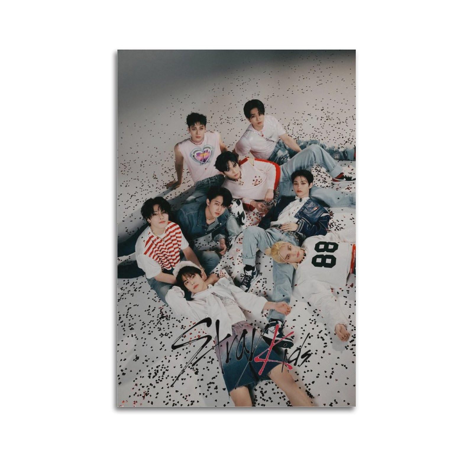 Nohf Boys Unframe-Style Stray Kids Poster Skz Poster Kpop Poster Korean Pop Band Poster Wall Art Print Retro Aesthetic Room Decor Painting Canvas Posters For Home And Office Decorations 20X30inch(50X75cm)