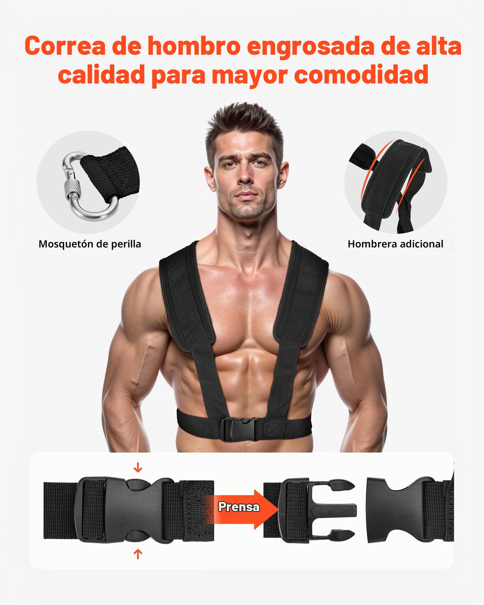 VEVOR Trineo de Pesas de Acero Q235, Trineo de Entrenamiento de Fuerza para Mejorar la Velocidad en Ejercicios Atléticos, Equipo de Fitness con Arnés, Compatible con Discos de 25/51 mm, Negro