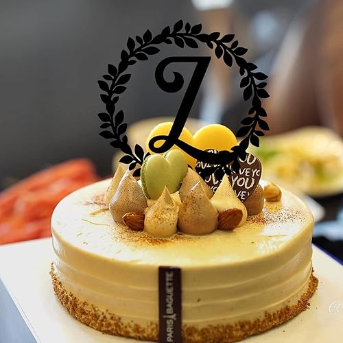 Miniatura 6 de Decoración para cupcakes de cumpleaños con letra L con inicial, flores, hojas de eucalipto, decoración de graduación, jubileo, reutilizable,