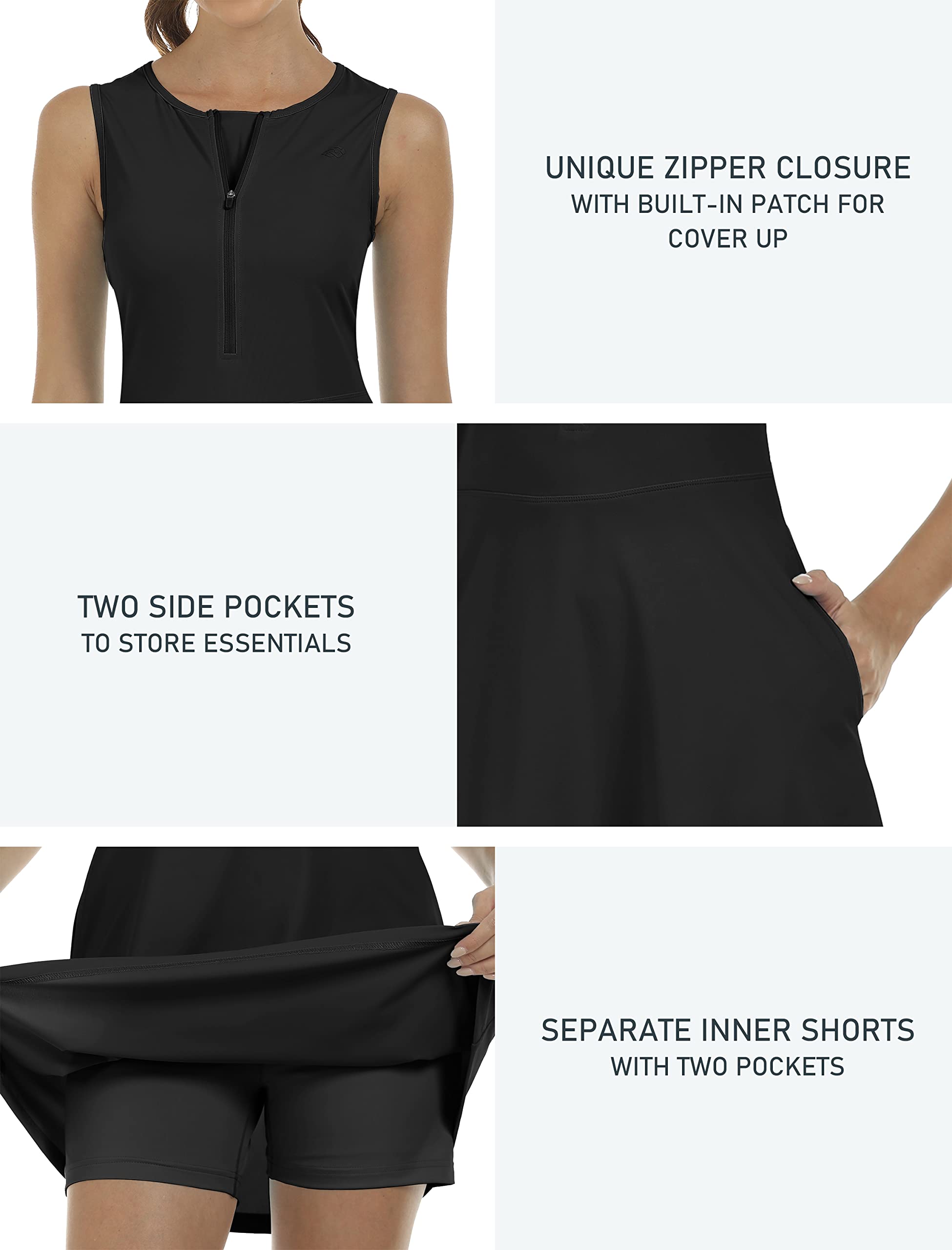 JINSHI Vestido Tenis Golf Mujer con Pantalones Cortos Vestidos Sin Mangas Deportivo para de Ejercicio Correr Entrenamiento Casual