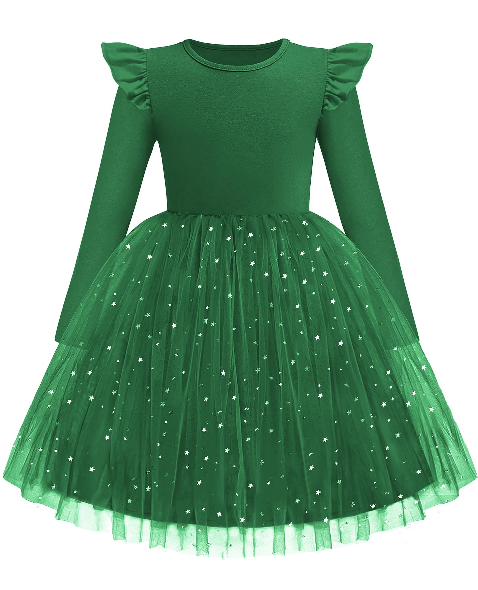 Arshiner Toddler Girls Long Dresses Sleeve Ruffle Winter Holiday Dress 2-6Y