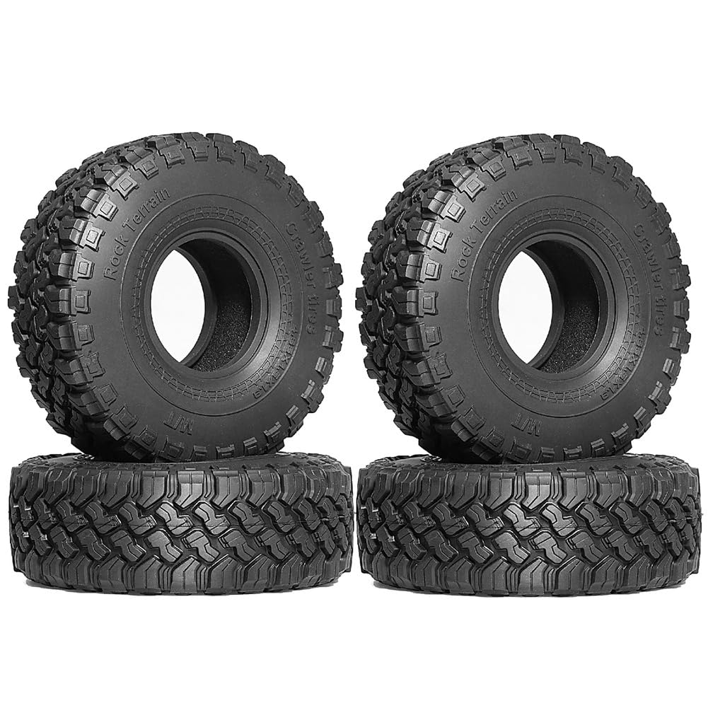 Yominerr 4PCS 116mm 1.9 Inch Rubber Tire Wheel Tyre for 1/10 RC Crawler Car Axial SCX10 Pro Capra Traxs TRX4 D90 Redcat