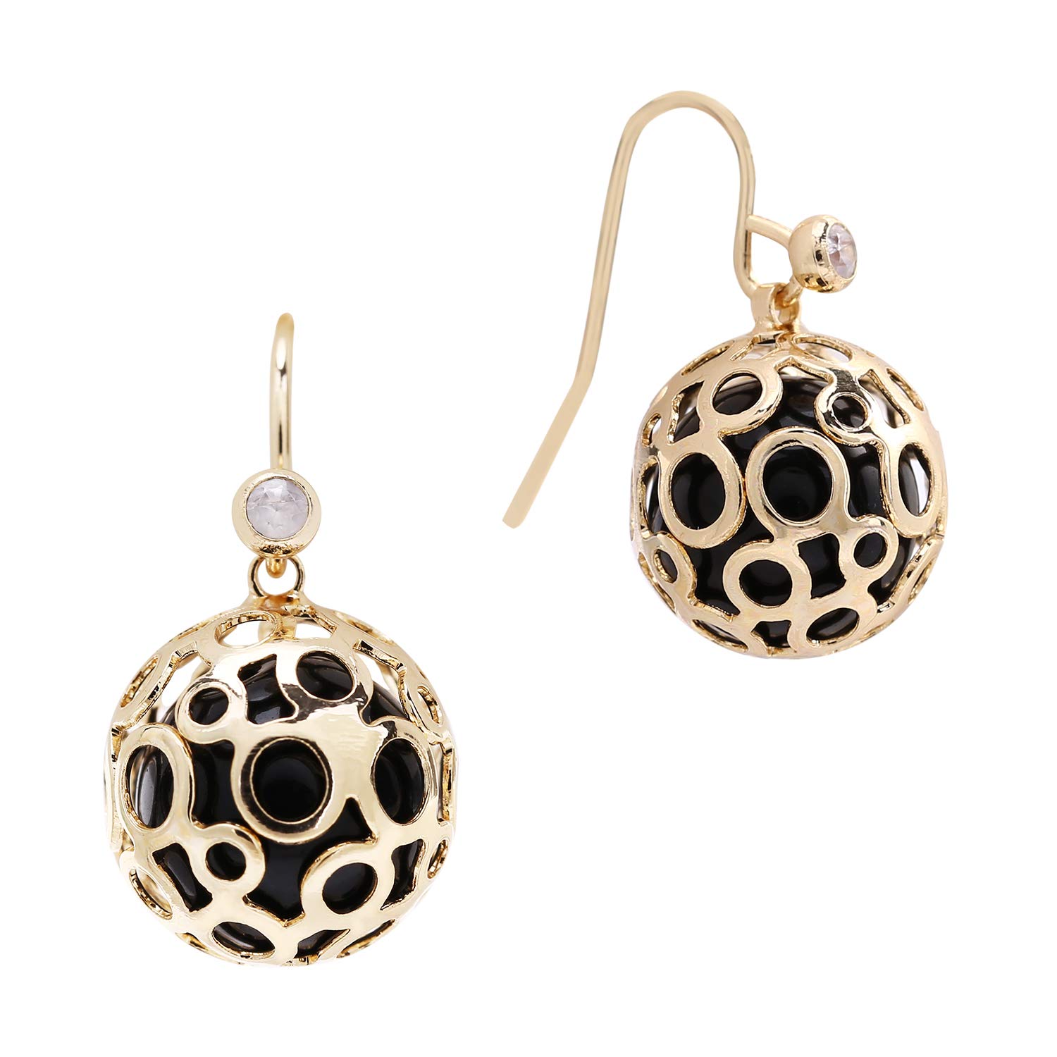 Dangle Earrings Vintage Hollow Ball Drop Earrings Pierced Earrings for Women Gift(Hollow Ball Golden)