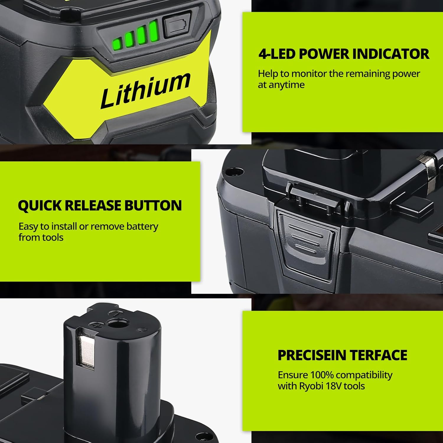 2Packs 7.0Ah P108 Battery Replacement for P108 Battery With P117 Charger Dual USB Replacement for Ryobi 18v Lithium Battery Compatible with Ryobi 18V P103 P104 P105 P107 P108 P109 Cordless Power Tools