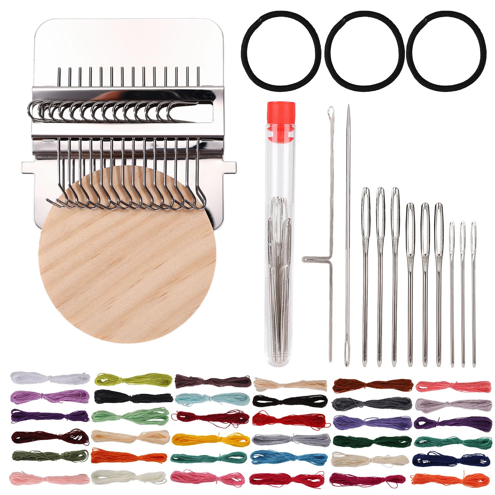 Fukaisu Kit di Strumenti Tessitura Tipo Speedweve per Piccoli Telai, Kit Mini Telai da Rammendo Forniture Cucito Portatili per Riparare Calzini Jeans Vestiti e Altro Ancora