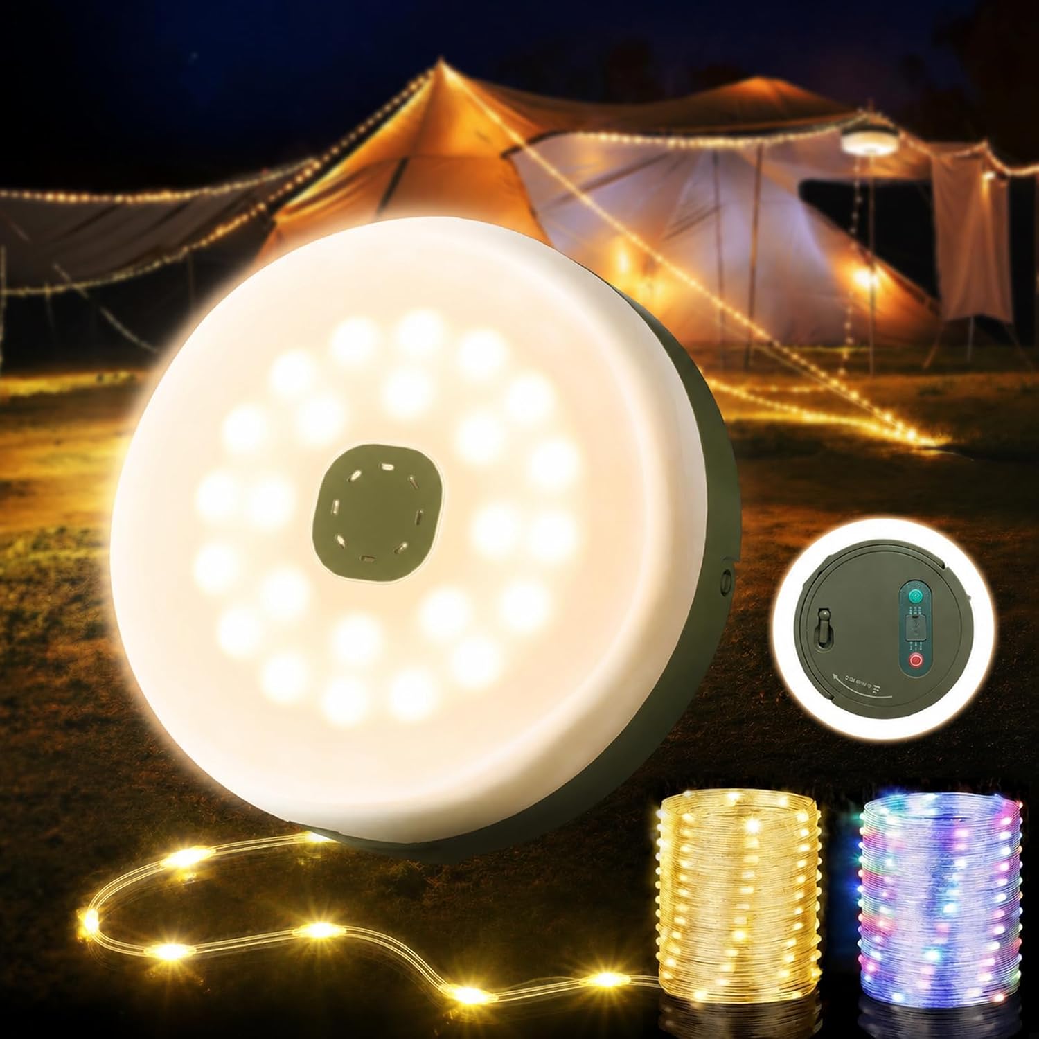 Camping String Lights, Quick Storage 32.8FT Rechargeable Tent Camping Lights with 8 Modes, Hanging Waterproof Portable LED Lamp for Outdoor Patio Awning Garden Party Camping Essentials Camping String Lights, Quick Storage 32.8FT Rechargeable Tent Camping Lights with 8 Modes, Hanging Waterproof Portable LED Lamp for Outdoor Patio Awning Garden Party Camping Essentials