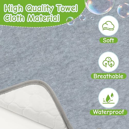 Miniatura 2 de Cambiadores portátiles, forro para cambiador, paquete de 2 fundas reutilizables impermeables para cambiadores, 14.5 x 26.5 pulgadas, almohadillas de