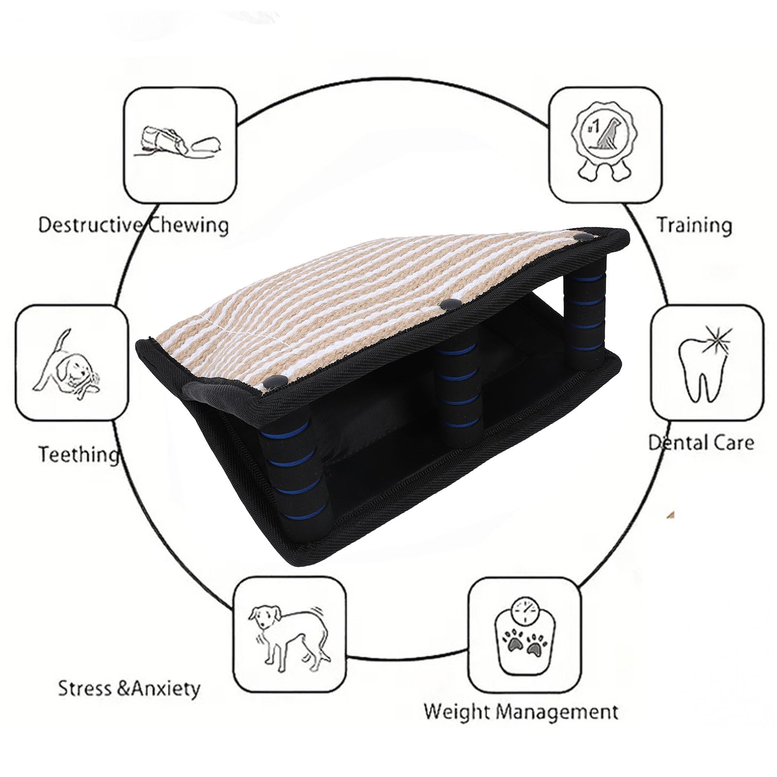 Focket Almohada para Mordeduras de, Juguete de Yute Grueso a Prueba de Mordeduras, Almohada de Entrenamiento para Perros con Ergonómico para Perros Medianos a Grandes, Obediencia Al Aire Libre,