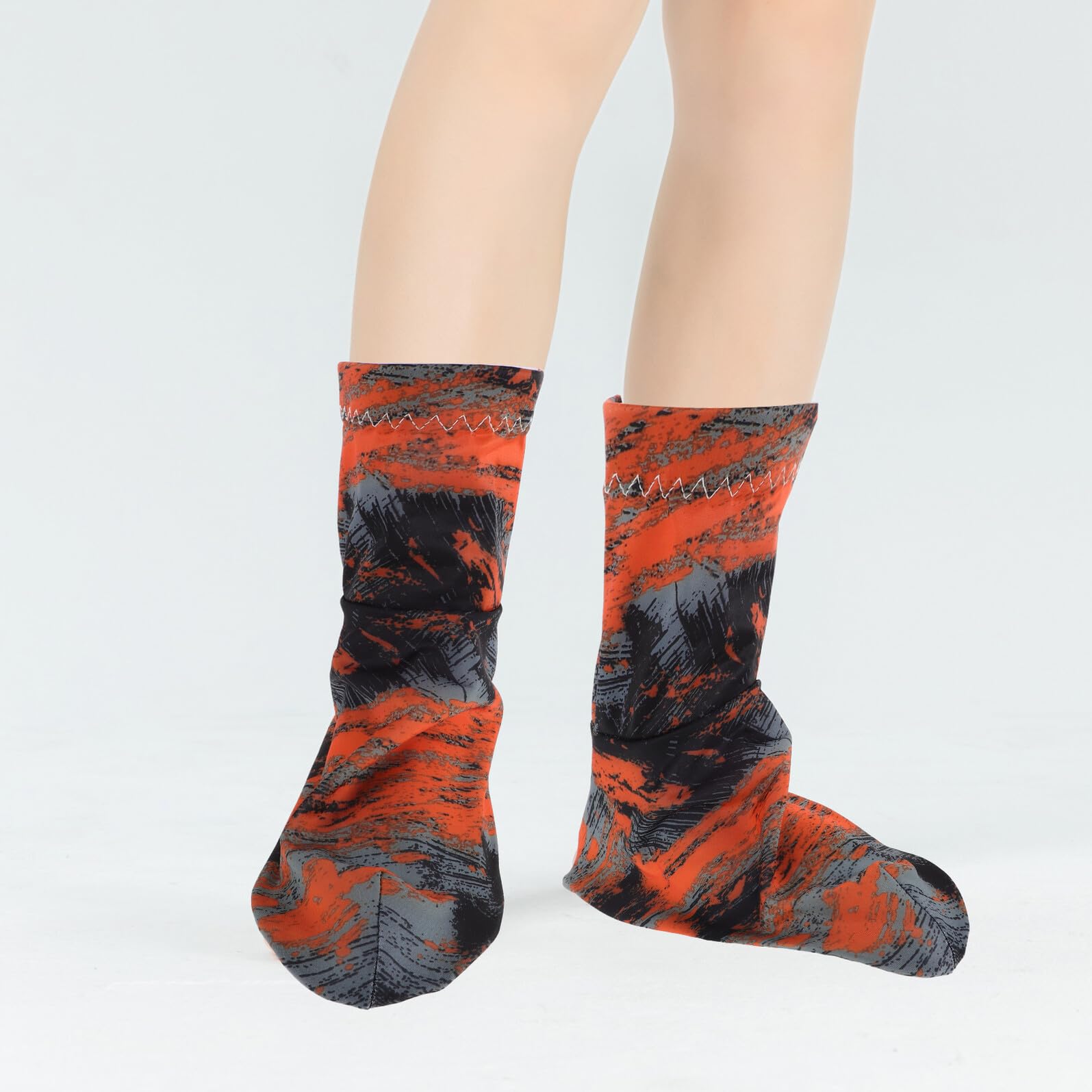 ULTECHNOVO Guêtres de Randonnée Légères et Respirantes Orange L, Couvre-Chaussures Imperméable Anti-Sable Unisexes, Protection Extérieure pour Marche, Trekking Désert et Cyclisme