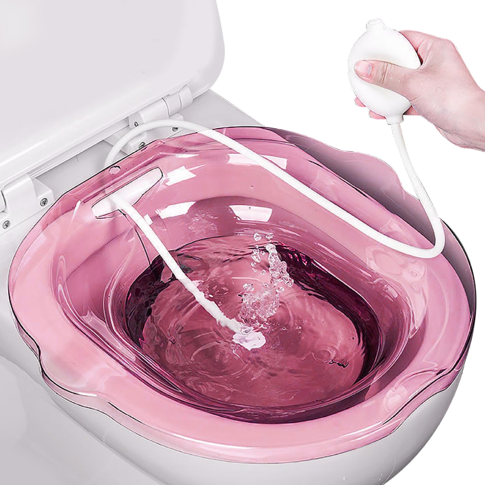 Baño Sitz para el inodoro, 2 piezas de bañera Sitz con más descaro, lavabo del asiento para el inodoro estilo 2, inodoros de inodoro, baño de sits para hemorroides, baños de sits con agujeros de dren