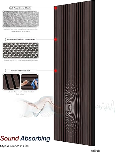 Miniatura 3 de Woven Sound Paneles de madera para pared, funcionalidad y durabilidad, diseño acanalado mejorado acústico y a prueba de sonido, decoración de pared