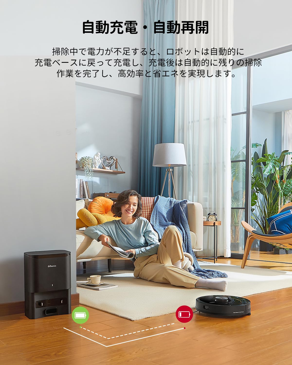 Amazon | Ultenic ロボット掃除機 水拭き 両用 自動ゴミ収集 お掃除 