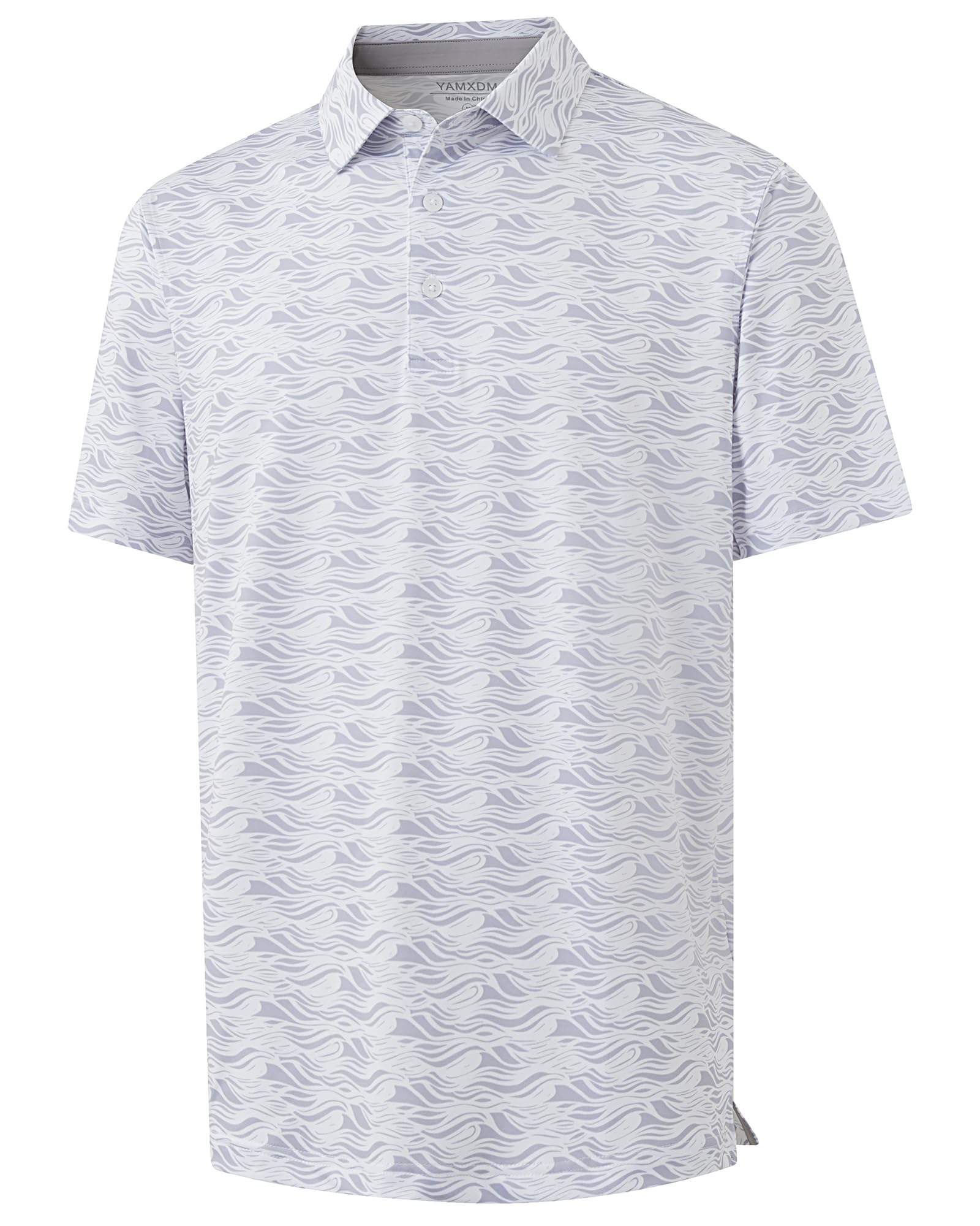 Golf Polo Shirts for Men - Print Moisture Wicking Quick Dry Short Sleeve Collared Polo Shirts for Golf Tennis Wear