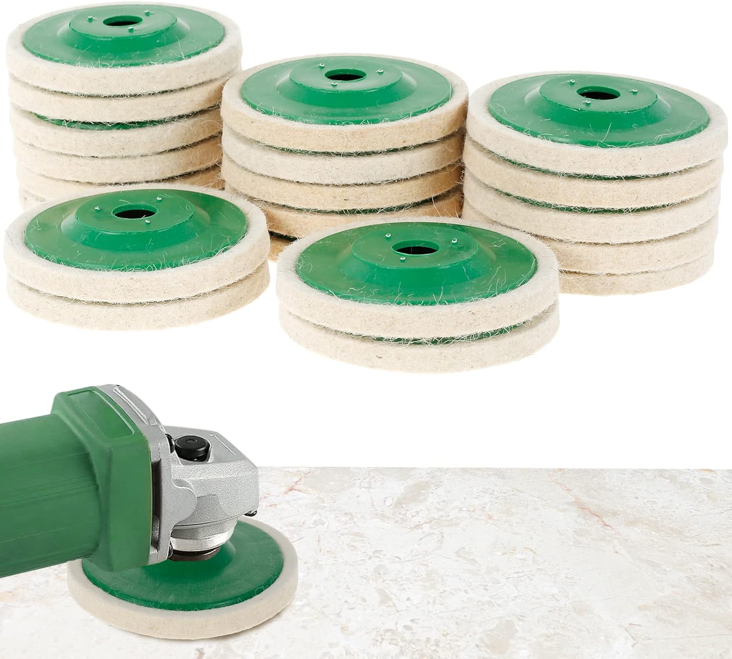 20Pcs Wool Polishing PadsDiameter4inch, Angle Grinder Wheels Buffing