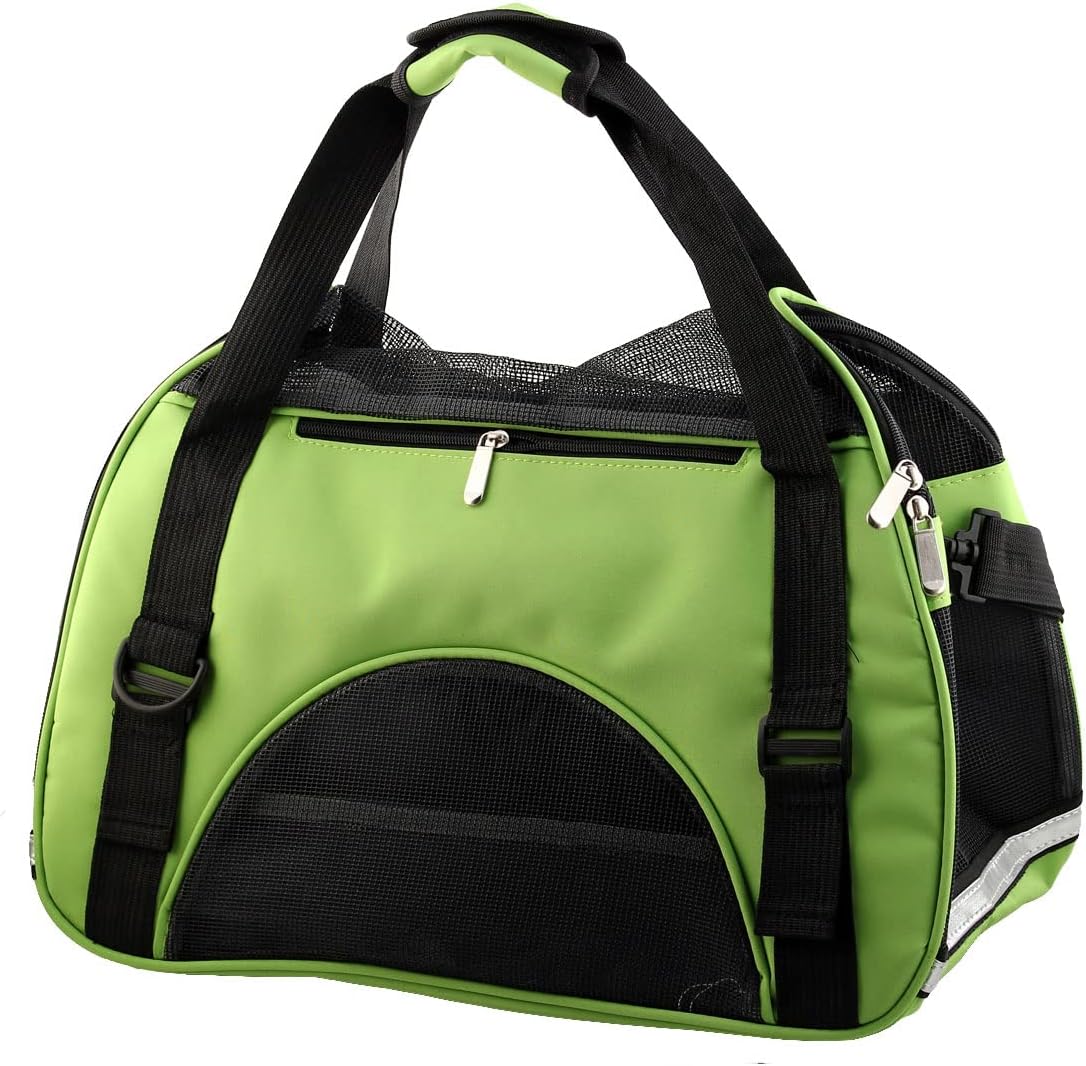Nylon Pet Dog Foldable Breathable Carrier Travel Tote Trolley Luggage Bag Case Cage L Green (id: be1 2e9 8c9 c28 2bd