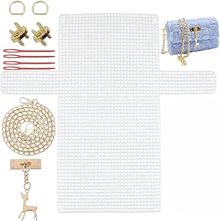 BendJoy® Crochet Kit for DIY Bag, Mesh Plastic Canvas Sheet for Bag Making, Crochet Bag Making Accessories (Without Yarn),...