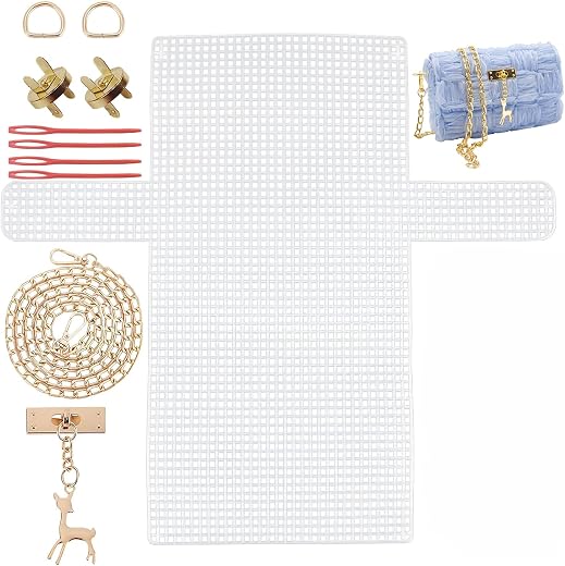 BendJoy® Crochet Kit for DIY Bag, Mesh Plastic Canvas Sheet for Bag Making, Crochet Bag Making Accessories (Without Yarn),...