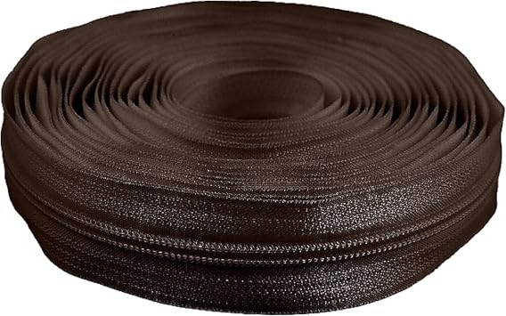 cyclingcolors 1 x Zipper, No. 5, Length 5 Metres, Teeth Made of Injected Plastic, Polyester, Open End Mesh Without Puller, Slider, Zip, Clothing, Sewing Jackets, Haberdashery, Chocolate