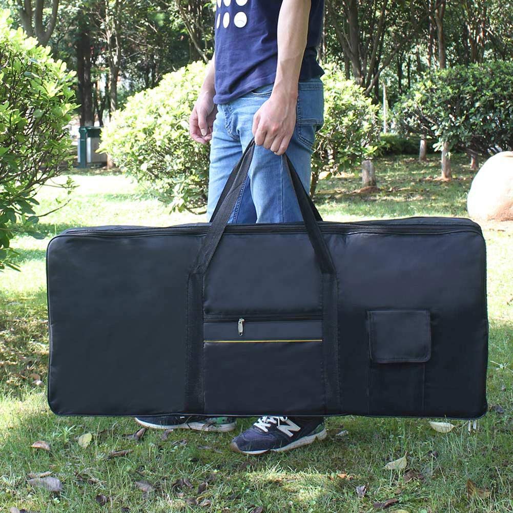 61 Key Keyboard Bag torba na keyboard elektryczna, torba do przenoszenia pianina elektrycznego, wodoszczelna torba na gitarę, wodoszczelna tkanina Oxford, lekka, 100 x 40 x 13 cm, czarny