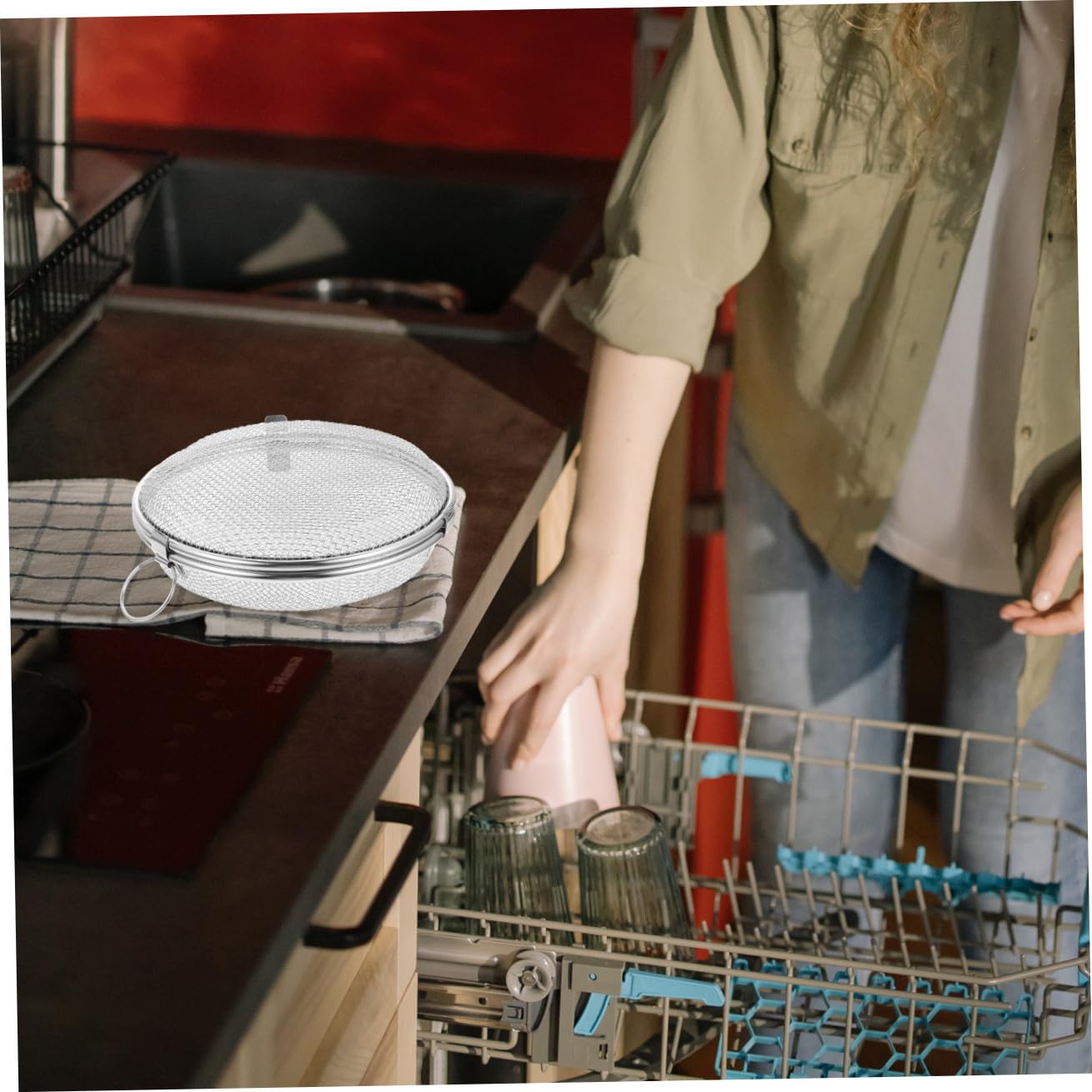 Angoily Cesto Lavavajillas De Acero Inoxidable Para Cubiertos Resistente Altas Temperaturas Con Diseño De Drenaje Rápido Organizador Práctico Para Utensilios Domésticos