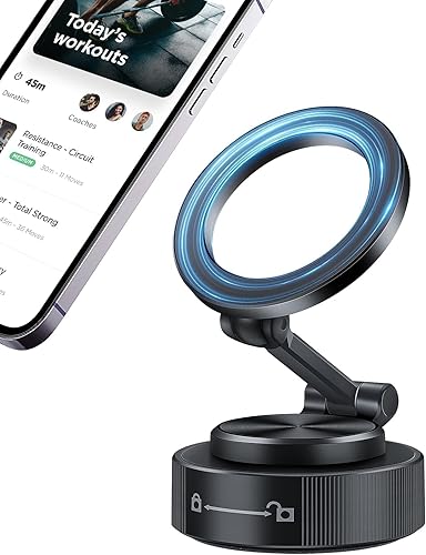 EEEKit Soporte magnético para teléfono al vacío con ventosa, soporte de teléfono de succión ajustable de 360° para automóvil, compatible con iPhone