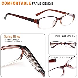 NORPERWIS 6 Pack Ladies Reading Glasses for Women Blue Light Blocking Spring Hinge Fashion Eyeglasses Readers for Women (Mix Color, 2.25, multiplier_x)