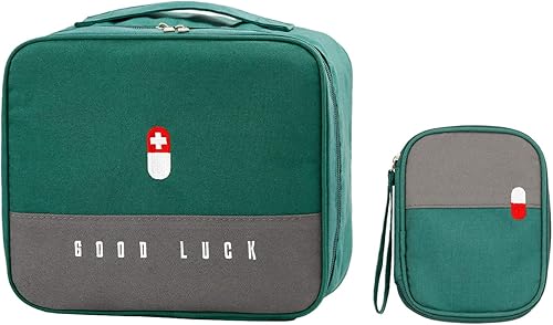 Miniatura 8 de TOPASION Bolsas vacías de primeros auxilios, bolsa de medicina de viaje, bolsa organizadora de suministros médicos, kit portátil para viajes,