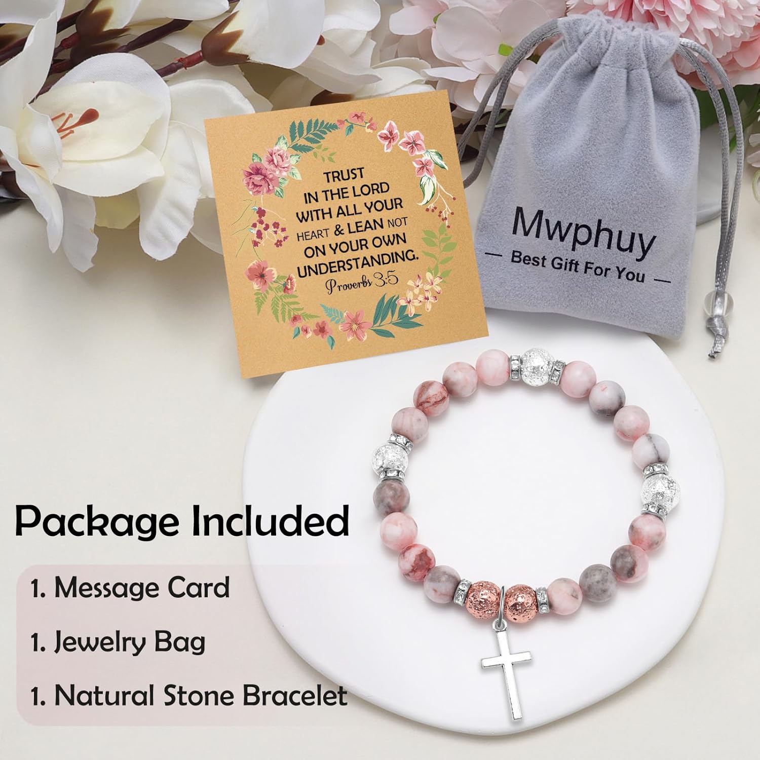 Bible Verse Bracelets with Cards Christian Gifts for Women Girls Teens Boys Sister Religious Gift for Friends Family Inspirational Beaded Bracelets First Communion Gifts Graduation Birthday Gift - Image 7