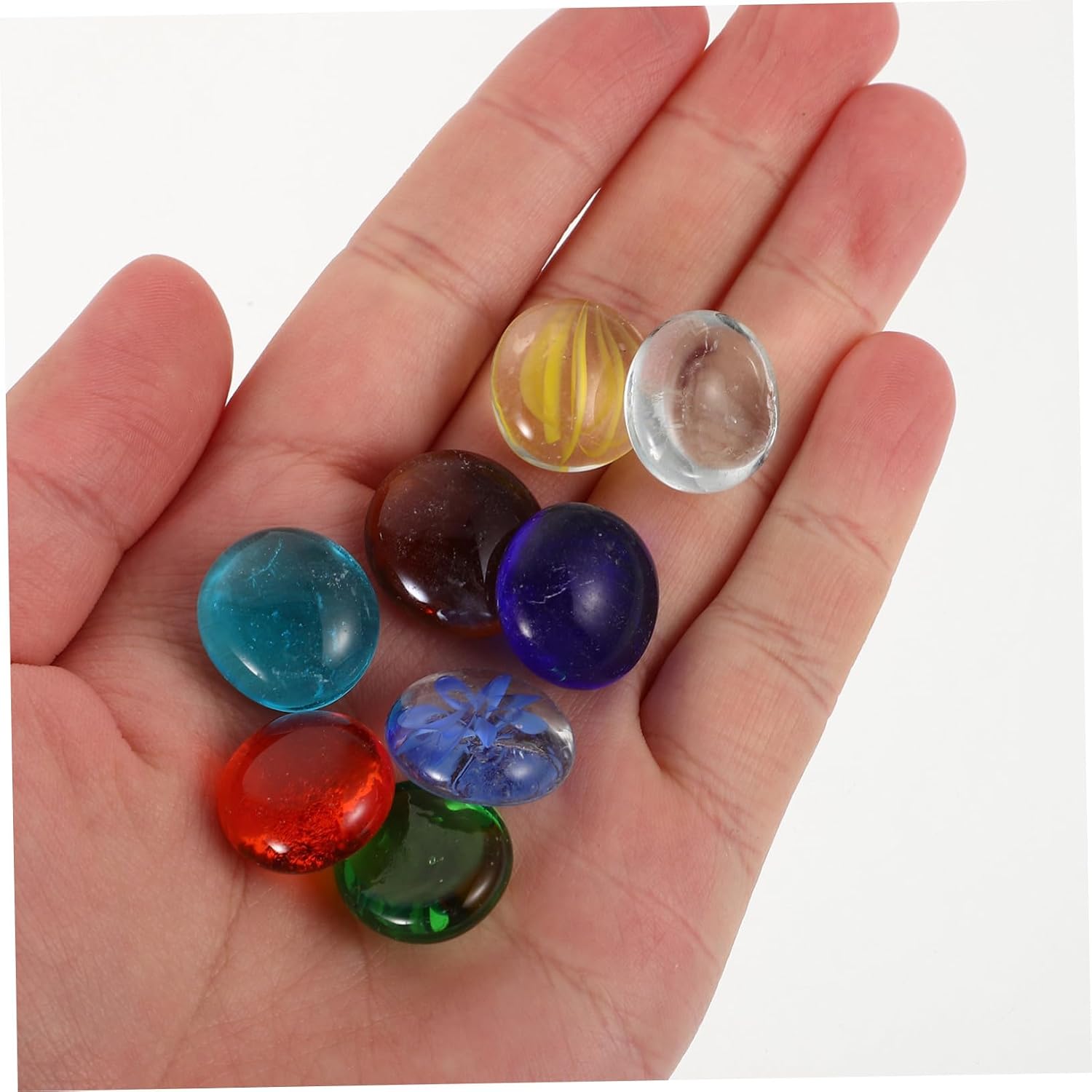 1kg Decorative Glass Pebbles Clear Vase Filler for Centerpieces Elegant Table Scatter Stones for Home Decor Garden Decoration and Floral Arrangements