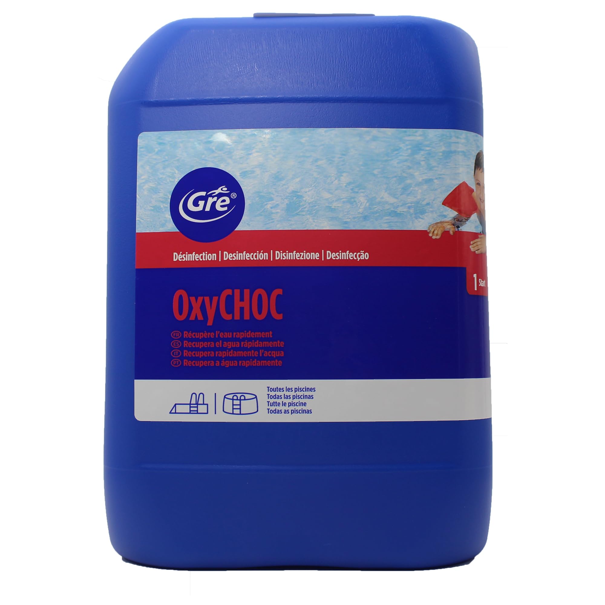 76098 OxyChoc, Oxygène Actif Liquide, sans Chlore - 5L