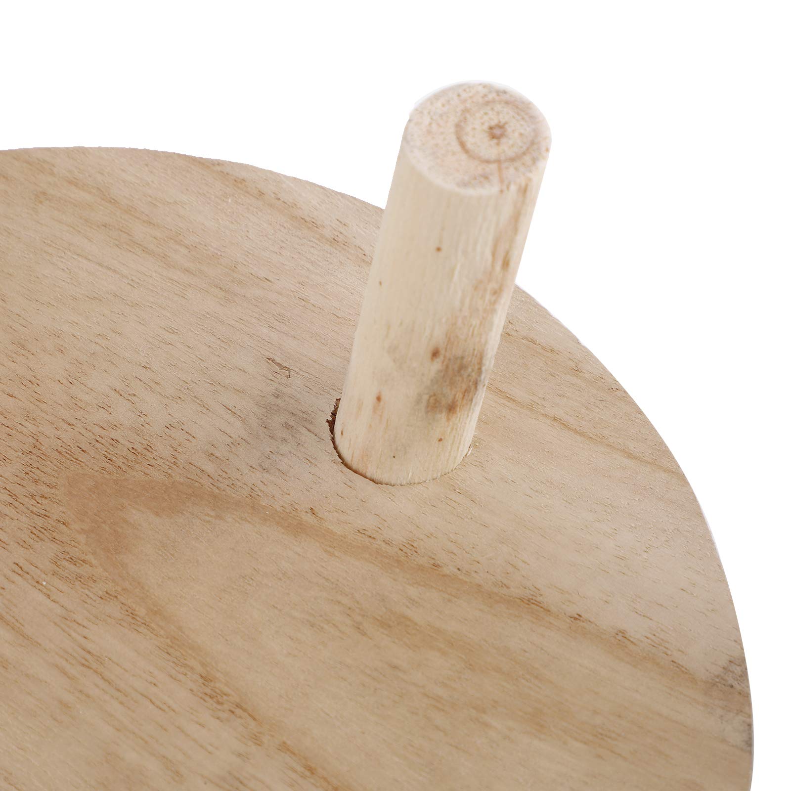 Lot de 3 mini tabourets en bois - Support moderne pour pot de fleurs - Support rond en bois massif - Pour décoration intérieure ou extérieure
