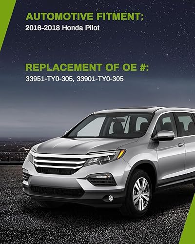 Miniatura 6 de AUTOSAVER88 Luces antiniebla compatibles con 16-18 2016 2017 2018 Pilot Fog Light de repuesto, lámparas antiniebla con bombilla H11 12V 55W