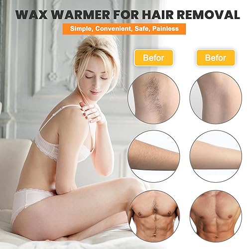 Miniatura 7 de Kit profesional de depilación, máquina calentadora de cera con olla doble, gran capacidad para sala de spa y uso doméstico, ollas antiadherentes