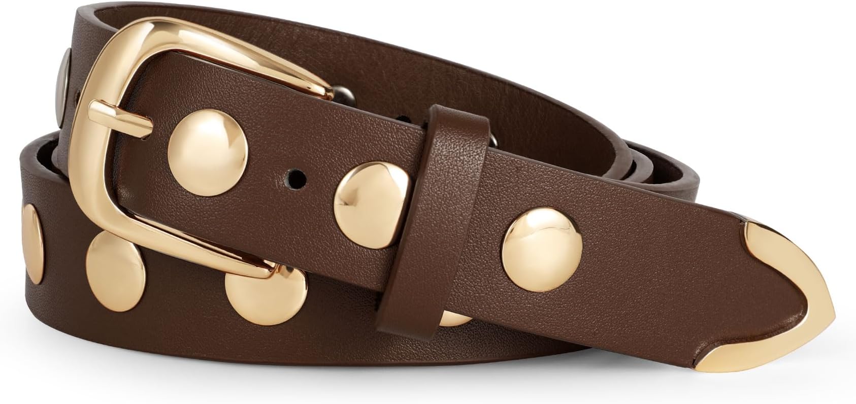 Women Fashion Leather Belt Studded Leather Belt Ladies Belts for Jeans Dress Punk Belt