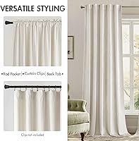 Vista 45 de MIULEE Cortinas de terciopelo de 63 pulgadas de largo, 2 paneles de cortinas opacas de lujo para dormitorio, sala de estar, cortinas de ventana