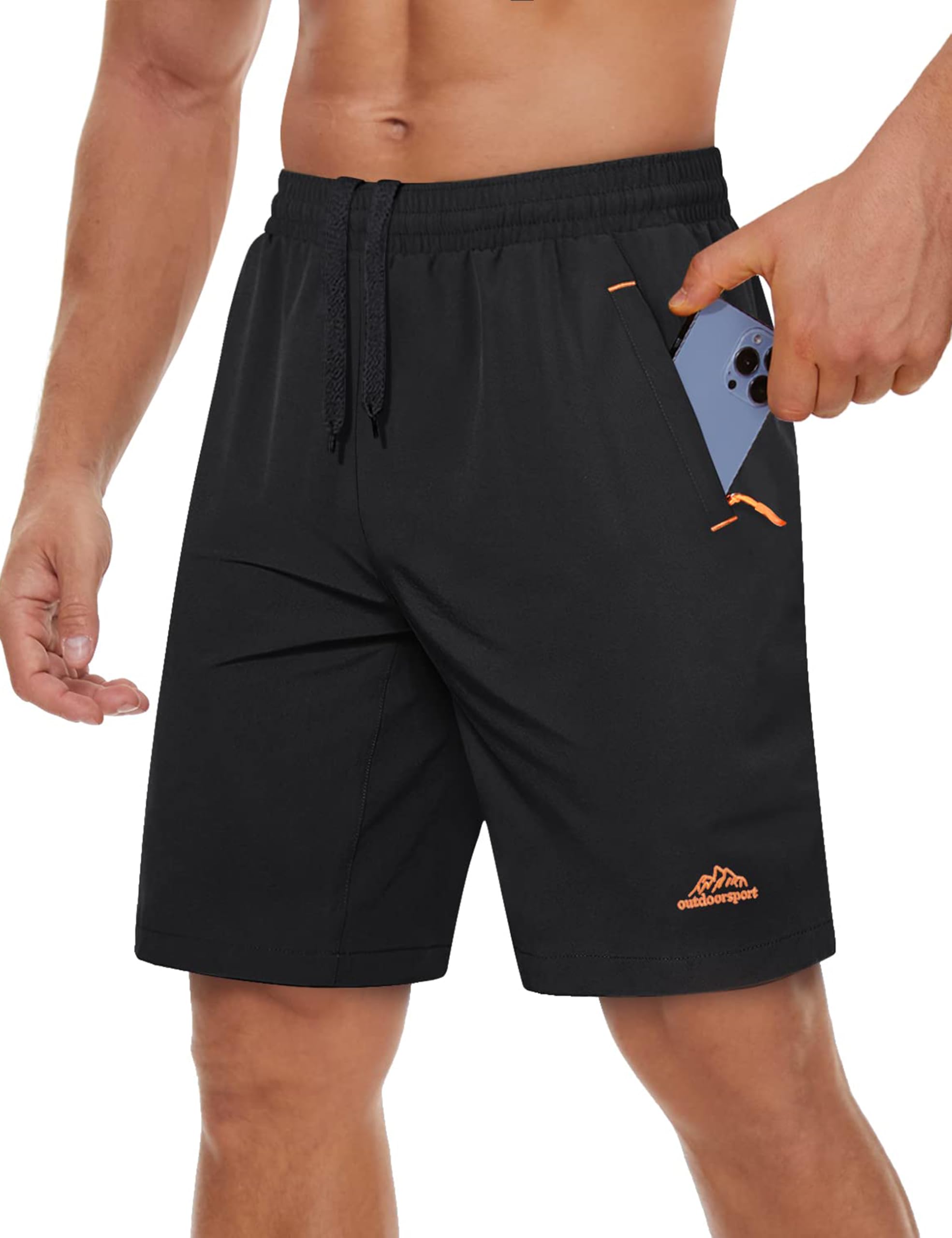 TACVASEN Men's Quick-Drying Training Shorts, Running Shorts, Breathable Sports Shorts with Zip Pockets — view 19