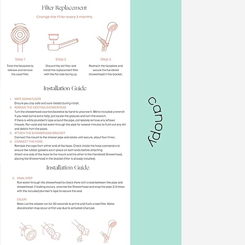 Miniatura 8 de Canopy Cabezal de ducha filtrado y masajeador de cuero cabelludo de mano, de alta presión para agua dura, para eliminar impurezas para un cuero