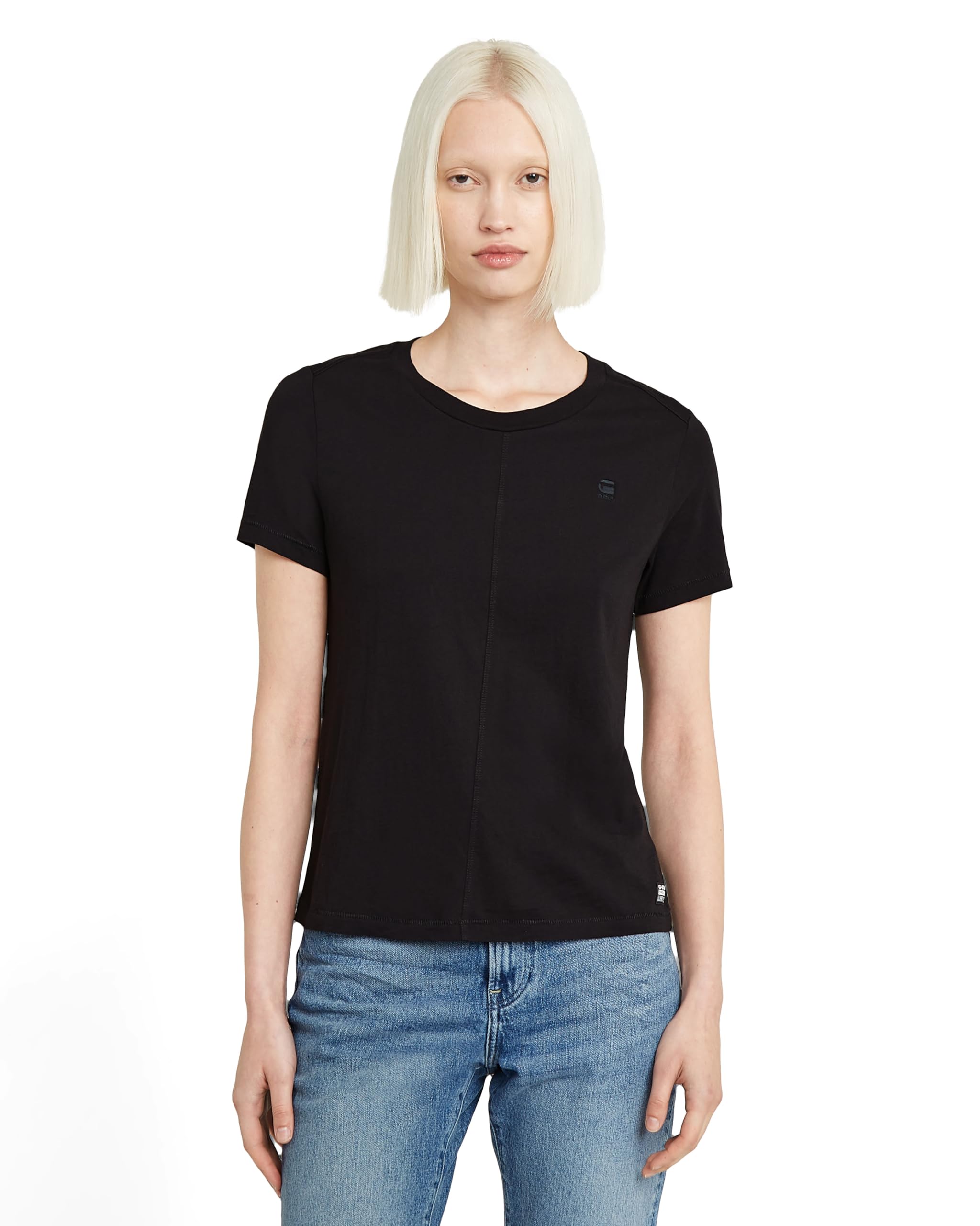G-Star Women's Overdyed Front Seam Top, Black (dk black D24499-4107-6484), L