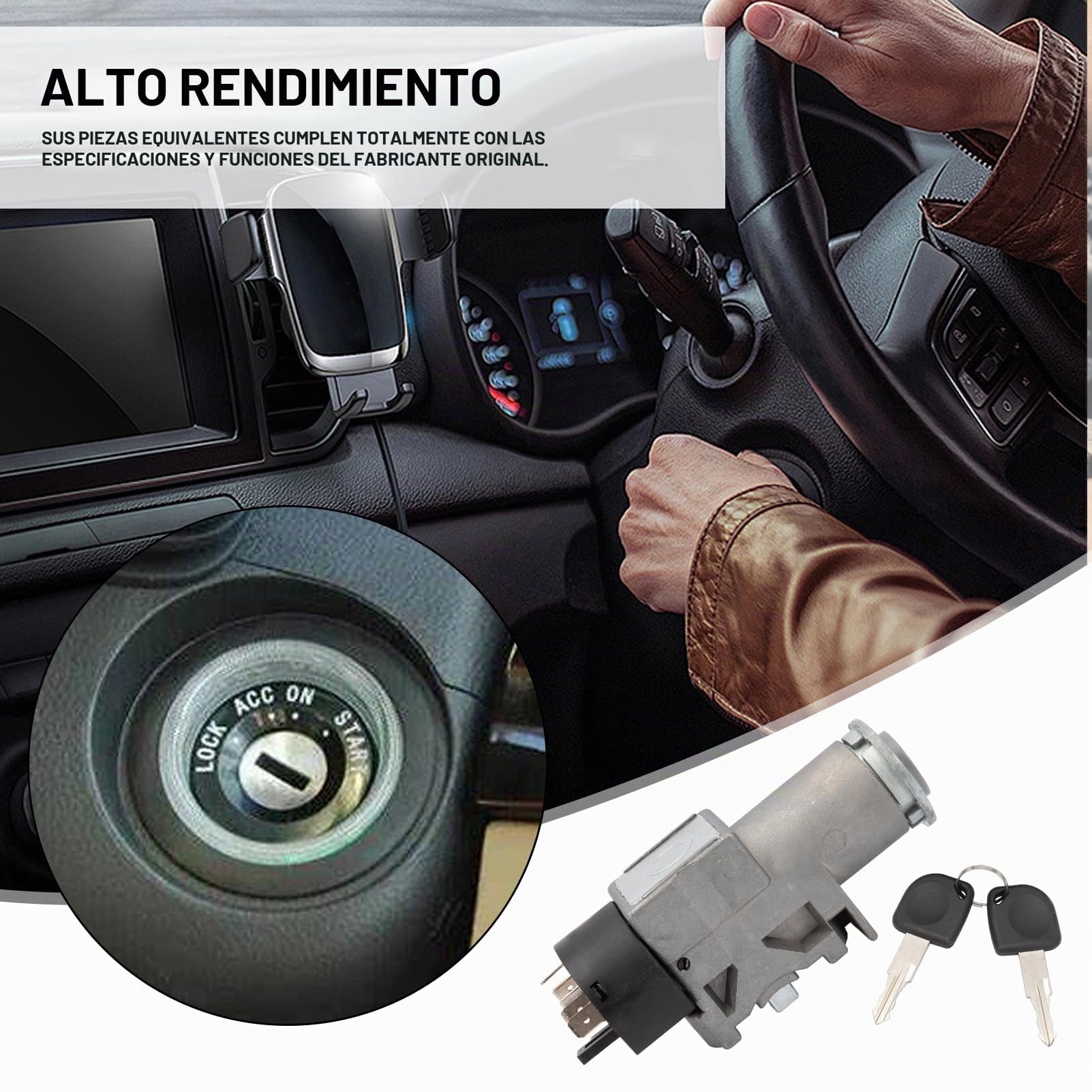 Cilindro Bloqueo Encendido para Daewoo Matiz 93741068 llave con bombin del daewoo Cerradura Encendido Bloqueo de Volante y Arranque Cerradura de Encendido