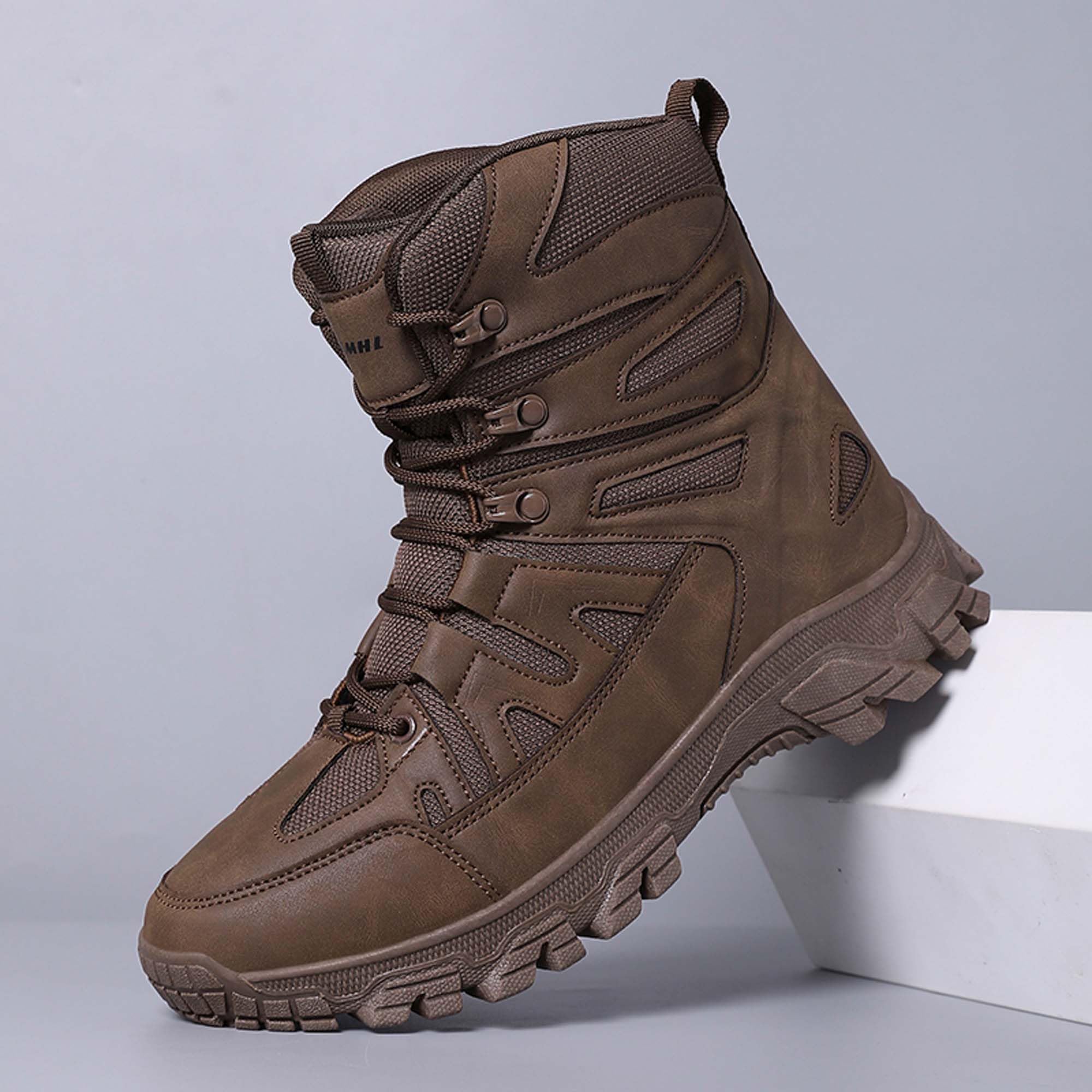 EKSMA Męskie buty turystyczne, antypoślizgowe, wodoodporne, offroad, sportowe, rekreacyjne, wojskowe, do treningu terenowego, Brązowy, 40 EU