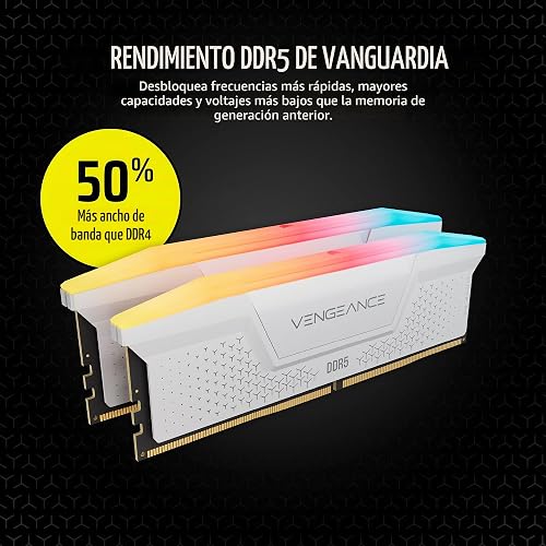 CORSAIR VENGEANCE RGB RS DDR5 16GB (2 x 8GB) Fino a 6000MHz AMD INTEL RAM - 3