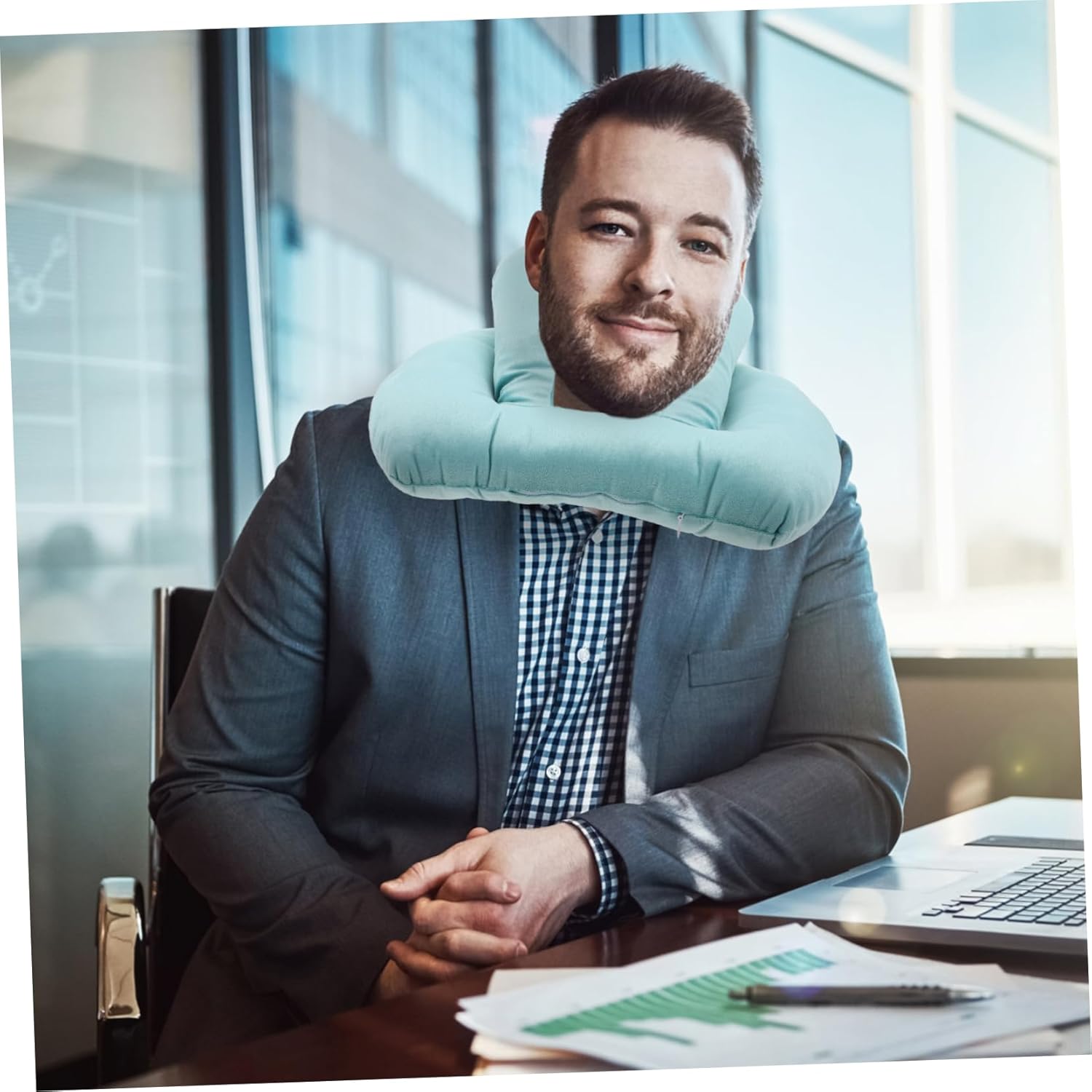 Cabilock Memory Nap Pillow Face for Neck Support Cooling Pillow for Students Office Workers