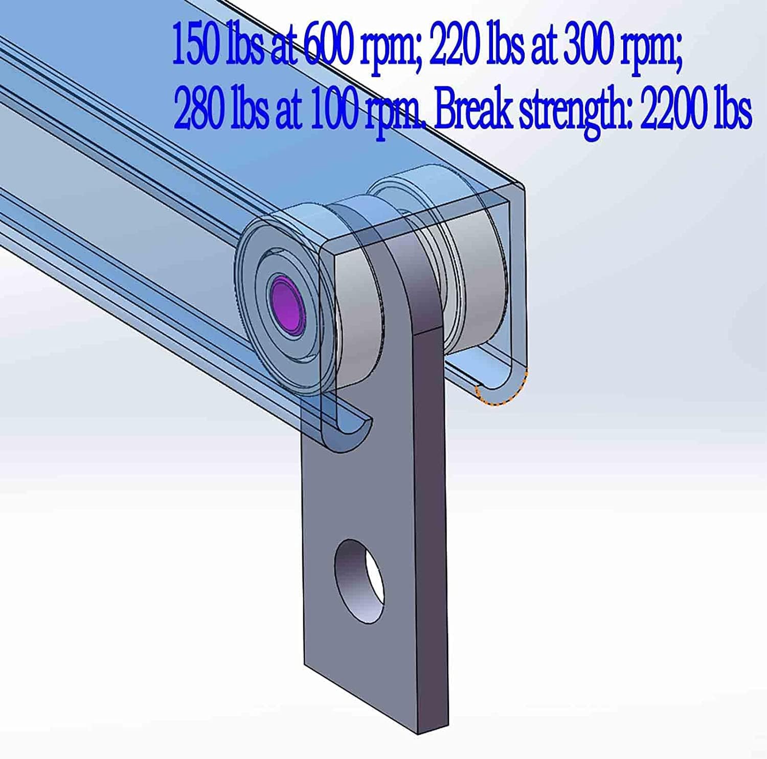 2 Wheel Trolley Assembly Rollers Two Bearing Trolley Assembly for 1-5/8" Wide and All 1-5/8" or Taller Strut Channel 10 pcs…