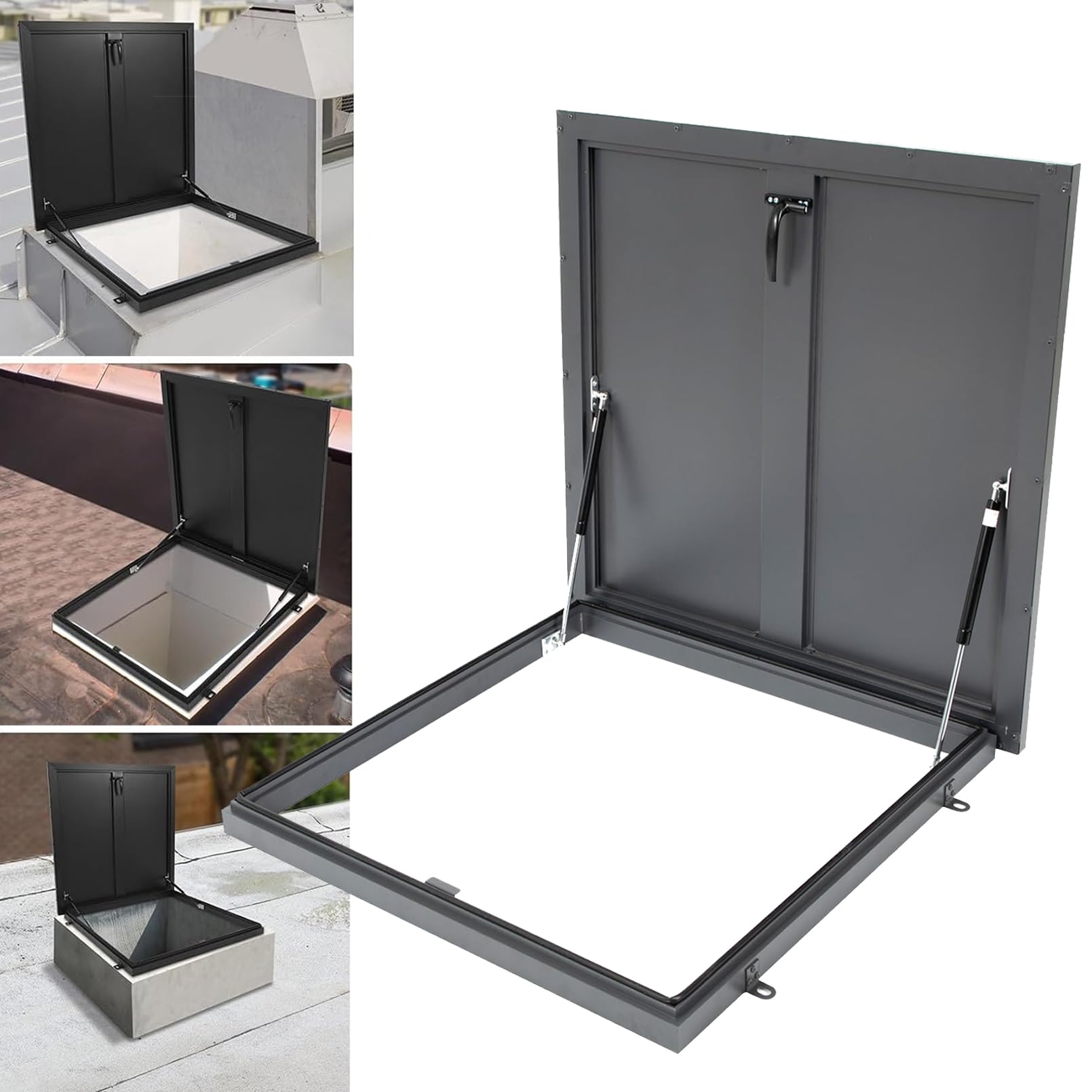 80 * 80Cm Aluminum Roof Access Hatch, Metal Boat Storage Security Door for Attic Basement Vault Cellar Crawl Space Door 60cm