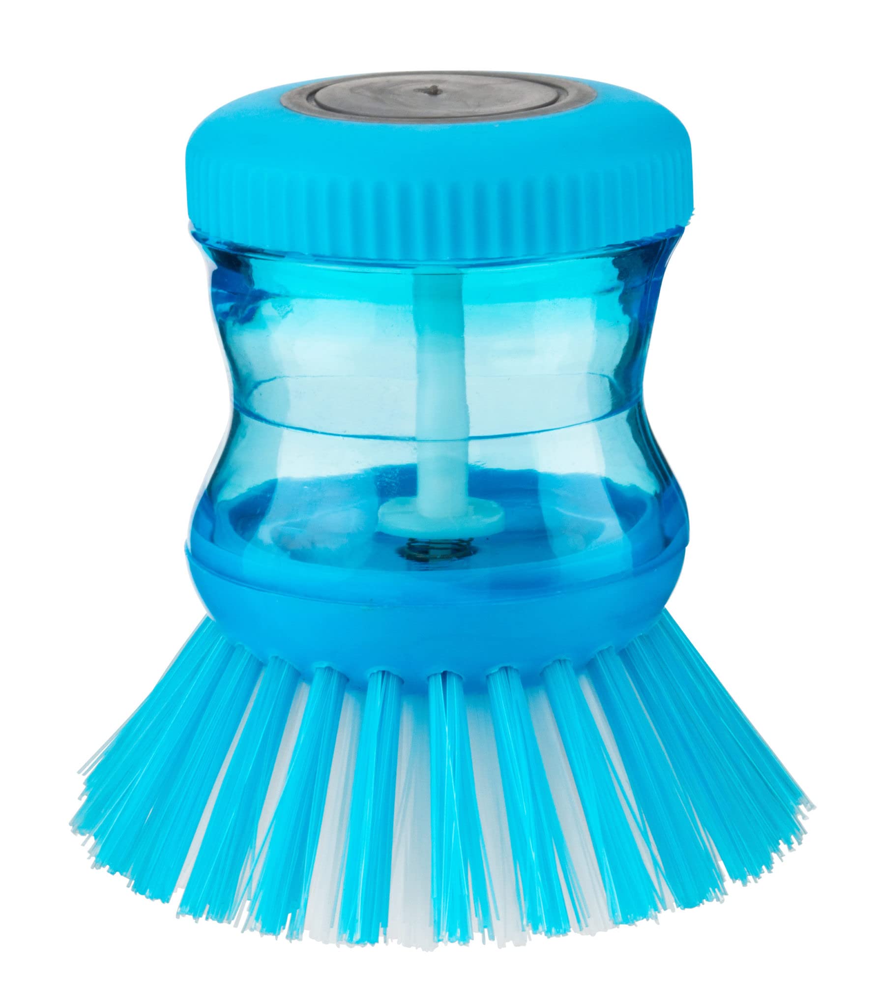 HOMESHOPA Soap Dispensing Palm Brush, Blue Built In Refillable Soap Dispensing Dish Brush, Washing Up Scourer Kitchen Dish Scrubber Brush for Dish Pot Pan Sink Multifunctional Cleaning