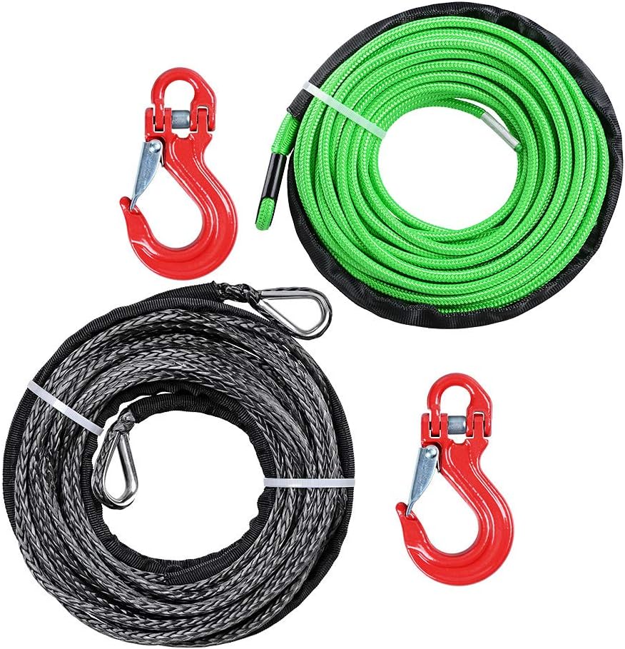 1/4" x 50' 7000LBs Synthetic Winch Rope Heat Guard + 1x