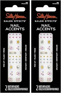 Salon Effects Nail Accents, Princess Cut, Nail Art Decals, Easy to Use, No Commitment, Use On Nail Polish or Bare Nails, Mix and Match Different Styles (Pack of 2)