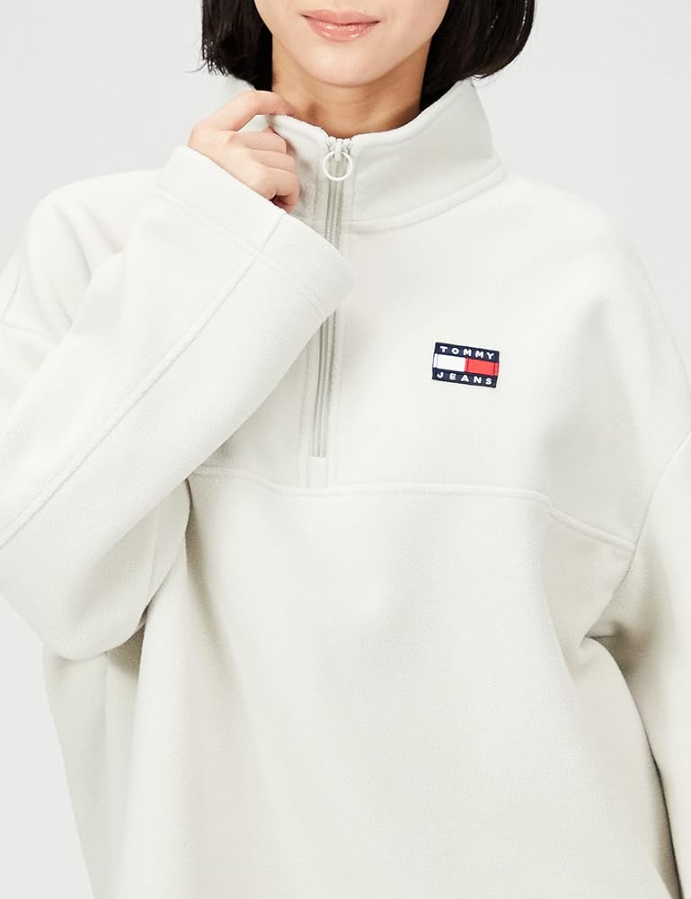 人気サイズ✨トミーフィルフィガー　ハーフジップ　スウェット　袖プリント　ワッペン TOMMY HILFIGER トミーヒルフィガー ハーフジップ スウェット