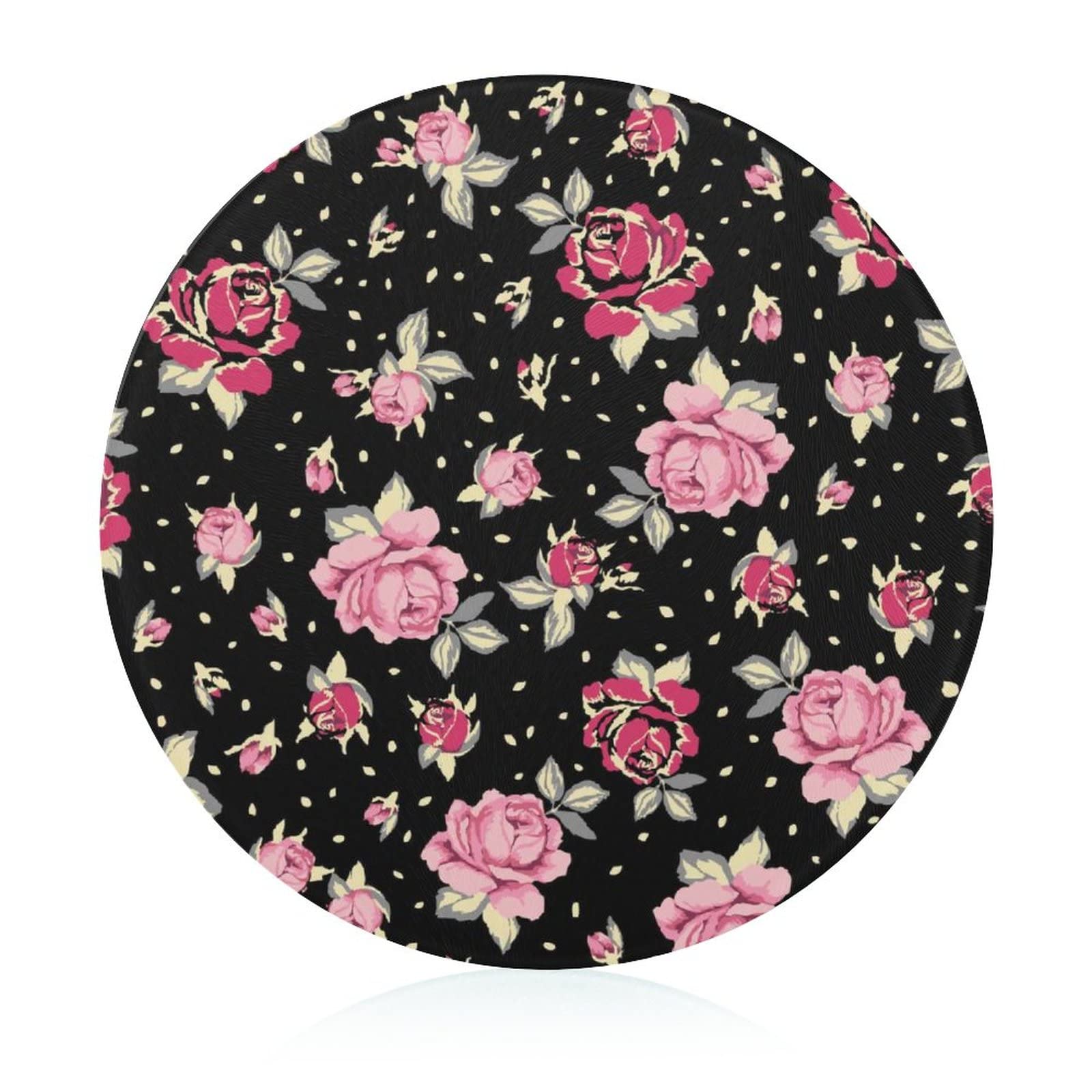Planche à découper en verre fleur rose de 20 cm pour cuisine