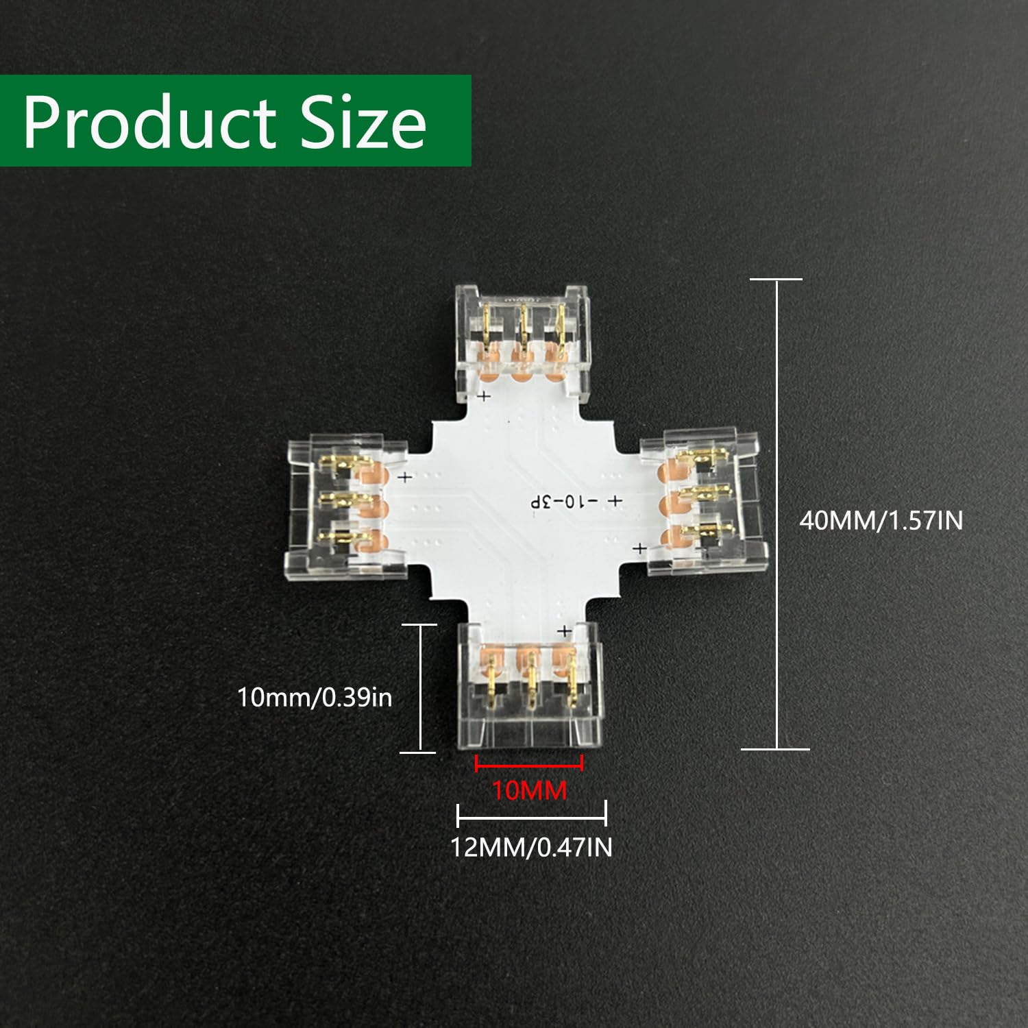 ENQIMAOYI 5pcs X Shape LED Strip Connector 3pin 10mm Width Cross-Shaped connectors for SMD LED Strip Lights,Upgraded Gapless Solderless Quick Connector (3pin 10mm X) - Image 3